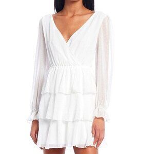 NWT Allison & Kelly size XL White Sheer Long Sleeve Tie Back Dress